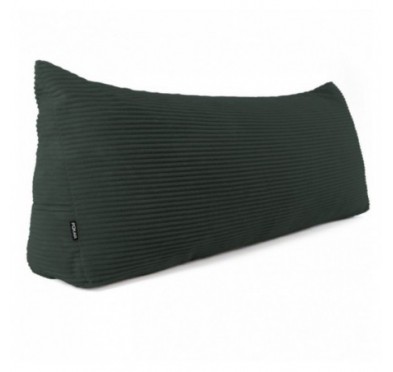 Coussin de Dossier en Velours Côtelé | Coussin de Lecture pour Lit et Canapé | 200x50x20 cm | Vert foncé