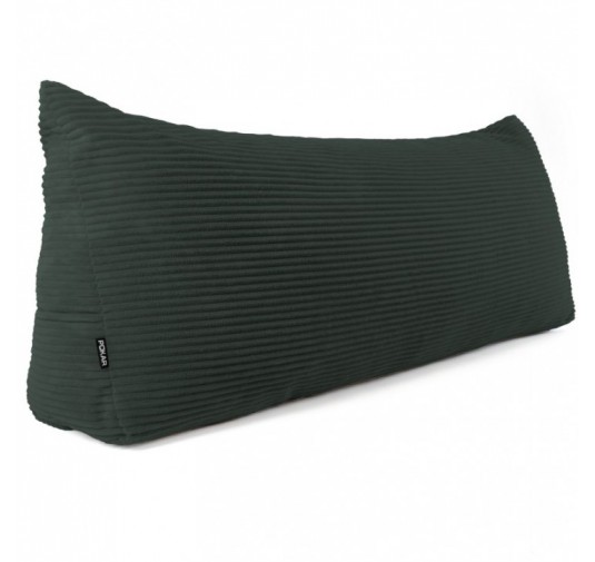 Coussin de Dossier en Velours Côtelé | Coussin de Lecture pour Lit et Canapé | 200x50x20 cm | Vert foncé
