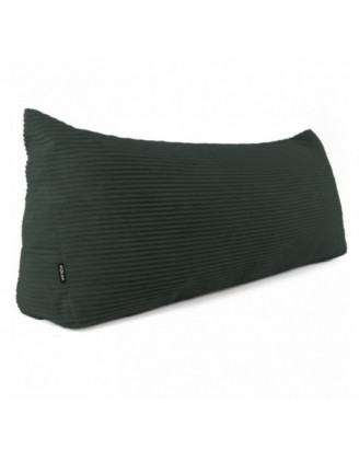 Coussin de Dossier en Velours Côtelé | Coussin de Lecture pour Lit et Canapé | 200x50x20 cm | Vert foncé