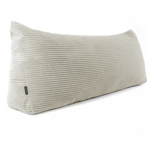 Coussin de Dossier en Velours Côtelé | Coussin de Lecture pour Lit et Canapé | 200x50x20 cm | Beige foncé
