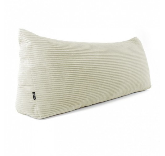 Coussin de Dossier en Velours Côtelé | Coussin de Lecture pour Lit et Canapé | 200x50x20 cm | Beige