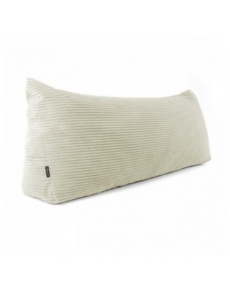 Coussin de Dossier en Velours Côtelé | Coussin de Lecture pour Lit et Canapé | 200x50x20 cm | Beige
