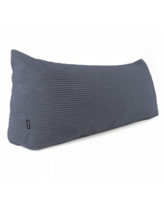 Coussin de Dossier en Velours Côtelé | Coussin de Lecture pour Lit et Canapé | 150x50x20 cm | Bleu foncé