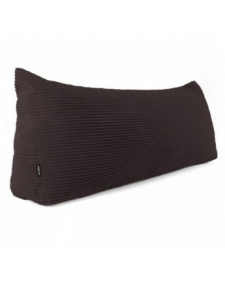 Coussin de Dossier en Velours Côtelé | Coussin de Lecture pour Lit et Canapé | 150x50x20 cm | Marron foncé