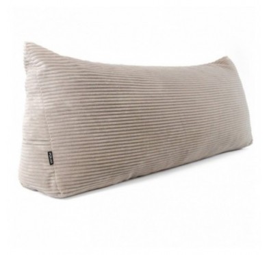 Coussin de Dossier en Velours Côtelé | Coussin de Lecture pour Lit et Canapé | 150x50x20 cm | Marron