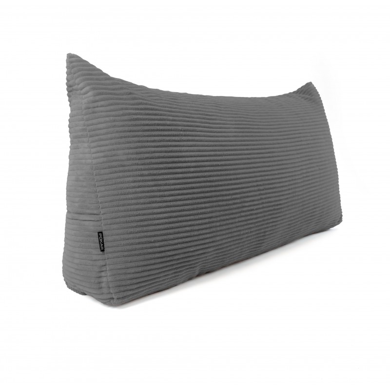 Coussin de Dossier en Velours Côtelé | Coussin de Lecture pour Lit et Canapé | 120x50x20 cm | Gris foncé
