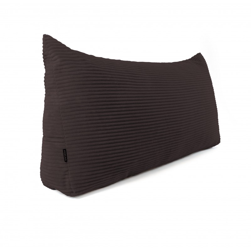 Coussin de Dossier en Velours Côtelé | Coussin de Lecture pour Lit et Canapé | 120x50x20 cm | Marron foncé