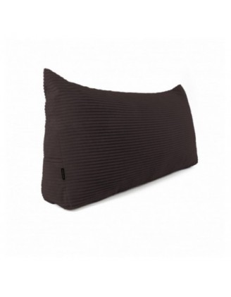 Coussin de Dossier en Velours Côtelé | Coussin de Lecture pour Lit et Canapé | 120x50x20 cm | Marron foncé