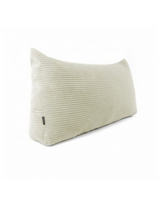 Coussin de Dossier en Velours Côtelé | Coussin de Lecture pour Lit et Canapé | 120x50x20 cm | Beige
