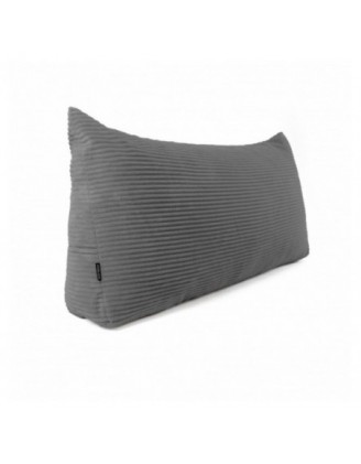 Coussin de Dossier en Velours Côtelé | Coussin de Lecture pour Lit et Canapé | 100x50x20 cm | Gris foncé