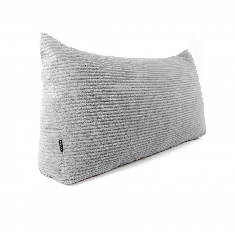 Coussin de Dossier en Velours Côtelé | Coussin de Lecture pour Lit et Canapé | 100x50x20 cm | Gris