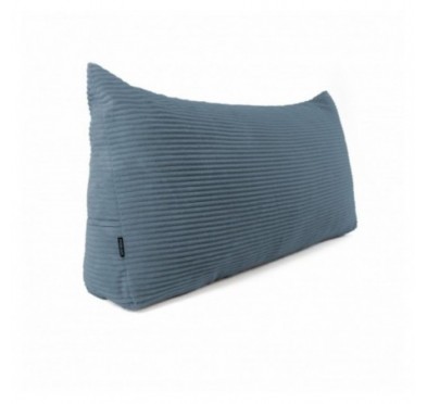 Coussin de Dossier en Velours Côtelé | Coussin de Lecture pour Lit et Canapé | 100x50x20 cm | Bleu