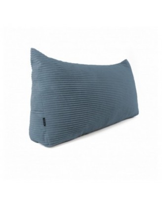 Coussin de Dossier en Velours Côtelé | Coussin de Lecture pour Lit et Canapé | 100x50x20 cm | Bleu