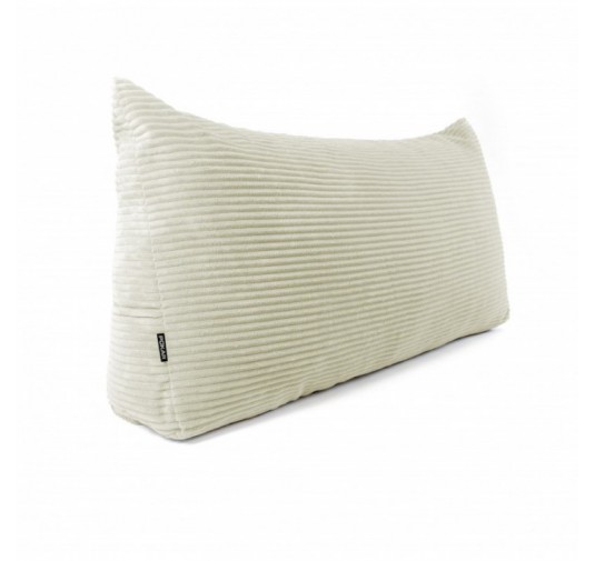 Coussin de Dossier en Velours Côtelé | Coussin de Lecture pour Lit et Canapé | 100x50x20 cm | Beige
