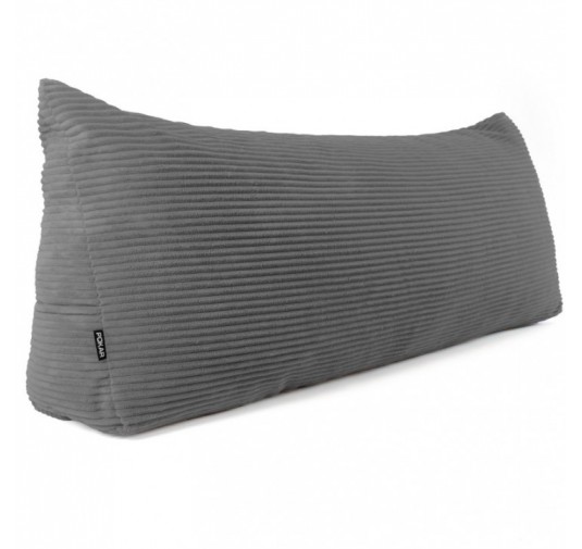 Coussin de Dossier en Velours Côtelé | Coussin de Lecture pour Lit et Canapé | 180x50x20 cm | Gris foncé