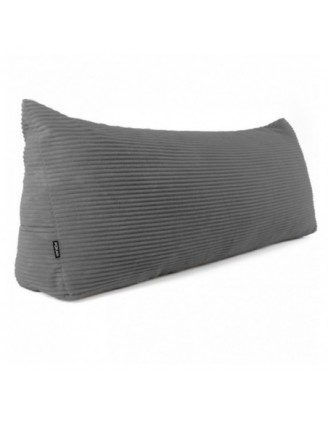 Coussin de Dossier en Velours Côtelé | Coussin de Lecture pour Lit et Canapé | 180x50x20 cm | Gris foncé