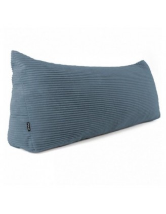 Coussin de Dossier en Velours Côtelé | Coussin de Lecture pour Lit et Canapé | 180x50x20 cm | Bleu