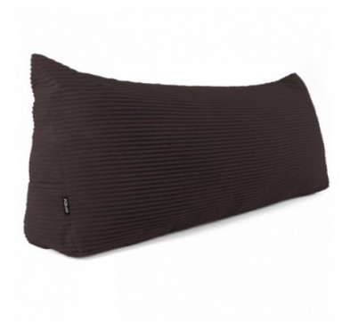 Coussin de Dossier en Velours Côtelé | Coussin de Lecture pour Lit et Canapé | 180x50x20 cm | Marron foncé