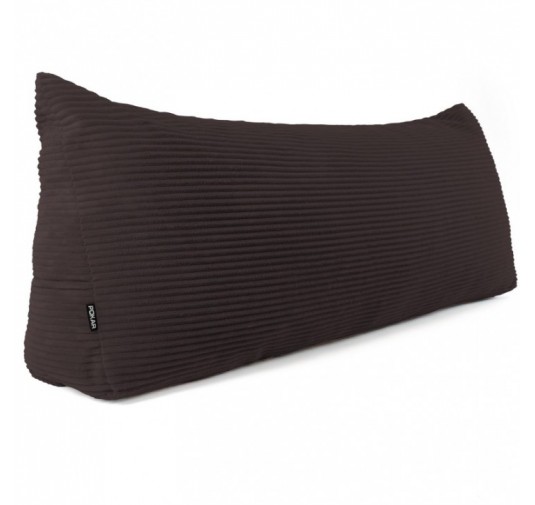 Coussin de Dossier en Velours Côtelé | Coussin de Lecture pour Lit et Canapé | 180x50x20 cm | Marron foncé