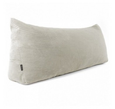 Coussin de Dossier en Velours Côtelé | Coussin de Lecture pour Lit et Canapé | 180x50x20 cm | Beige foncé