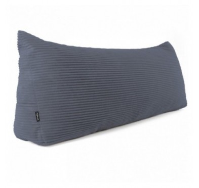 Coussin de Dossier en Velours Côtelé | Coussin de Lecture pour Lit et Canapé | 160x50x20 cm | Bleu foncé