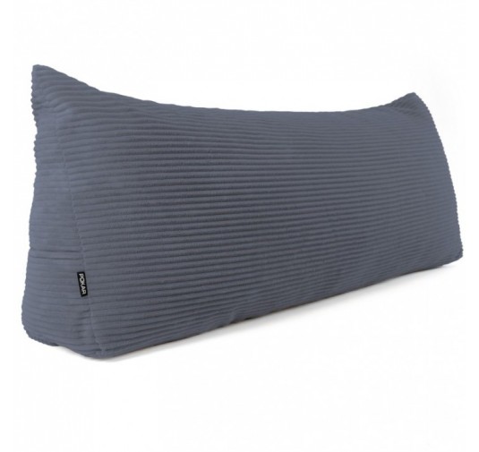 Coussin de Dossier en Velours Côtelé | Coussin de Lecture pour Lit et Canapé | 160x50x20 cm | Bleu foncé