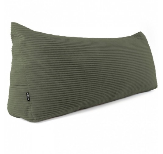 Coussin de Dossier en Velours Côtelé | Coussin de Lecture pour Lit et Canapé | 160x50x20 cm | Vert
