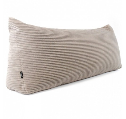 Coussin de Dossier en Velours Côtelé | Coussin de Lecture pour Lit et Canapé | 160x50x20 cm | Marron