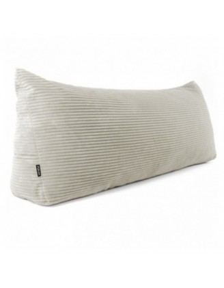 Coussin de Dossier en Velours Côtelé | Coussin de Lecture pour Lit et Canapé | 160x50x20 cm | Beige foncé