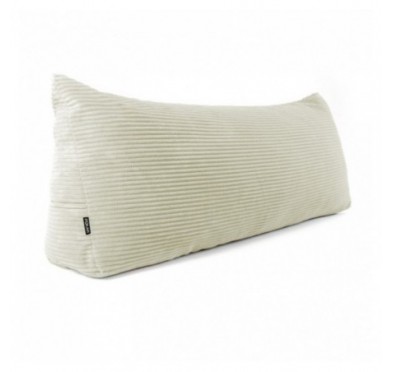 Coussin de Dossier en Velours Côtelé | Coussin de Lecture pour Lit et Canapé | 160x50x20 cm | Beige
