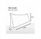 Coussin de Dossier en Velours Côtelé | Coussin de Lecture pour Lit et Canapé | 160x50x20 cm | Beige