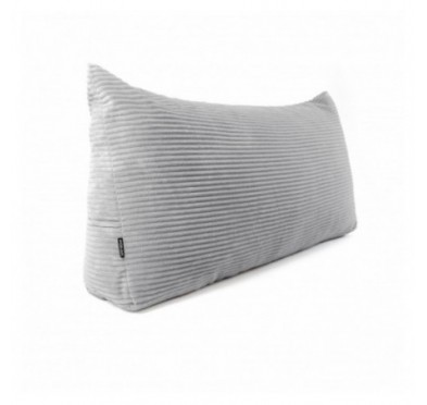 Coussin de Dossier en Velours Côtelé | Coussin de Lecture pour Lit et Canapé | 140x50x20 cm | Gris
