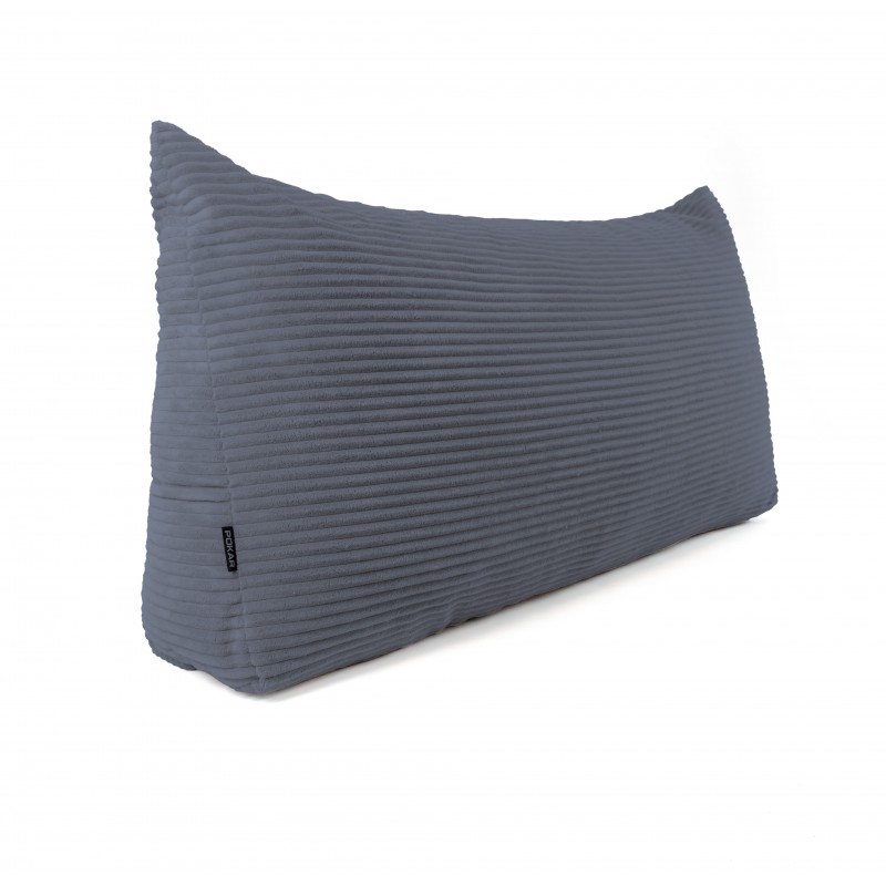 Coussin de Dossier en Velours Côtelé | Coussin de Lecture pour Lit et Canapé | 140x50x20 cm | Bleu foncé