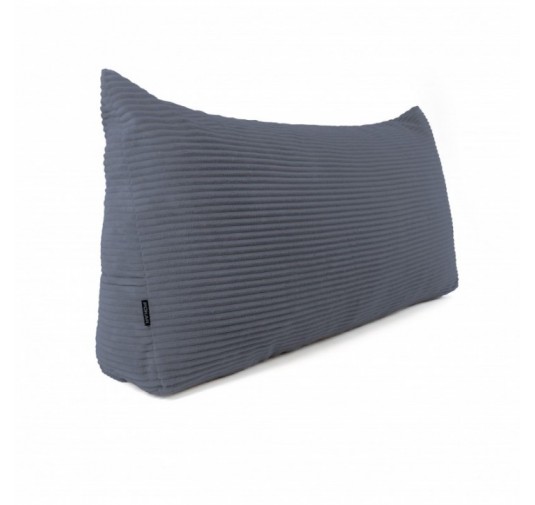 Coussin de Dossier en Velours Côtelé | Coussin de Lecture pour Lit et Canapé | 140x50x20 cm | Bleu foncé