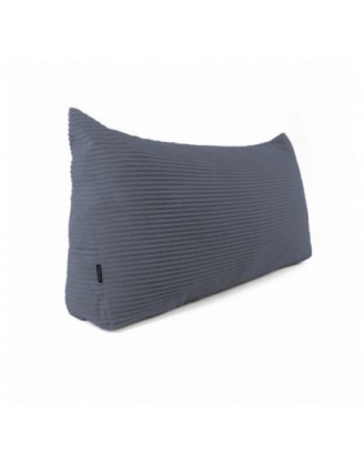 Coussin de Dossier en Velours Côtelé | Coussin de Lecture pour Lit et Canapé | 140x50x20 cm | Bleu foncé