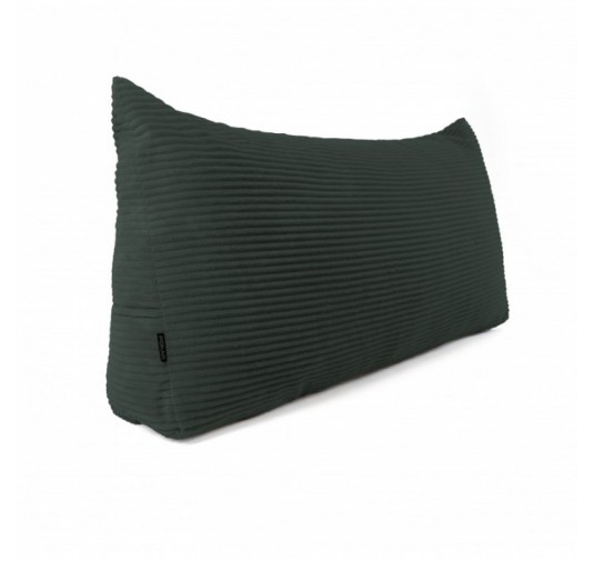 Coussin de Dossier en Velours Côtelé | Coussin de Lecture pour Lit et Canapé | 140x50x20 cm | Vert foncé