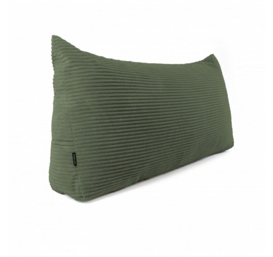 Coussin de Dossier en Velours Côtelé | Coussin de Lecture pour Lit et Canapé | 140x50x20 cm | Vert