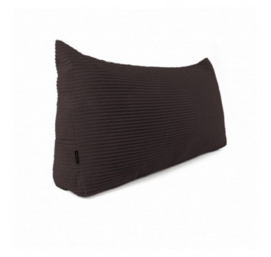Coussin de Dossier en Velours Côtelé | Coussin de Lecture pour Lit et Canapé | 140x50x20 cm | Marron foncé