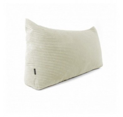 Coussin de Dossier en Velours Côtelé | Coussin de Lecture pour Lit et Canapé | 140x50x20 cm | Beige