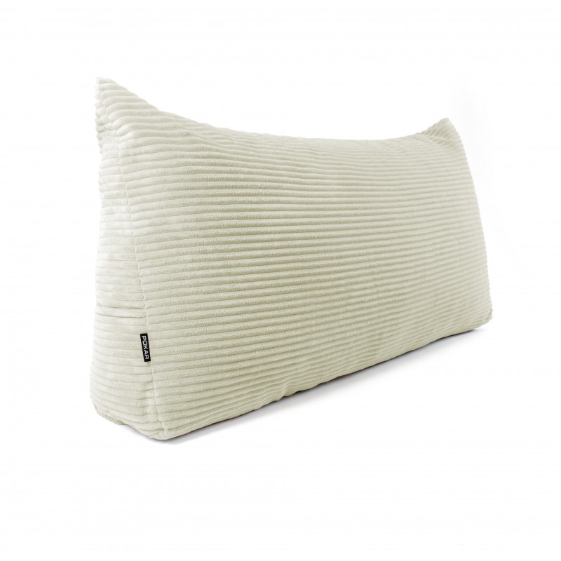 Coussin de Dossier en Velours Côtelé | Coussin de Lecture pour Lit et Canapé | 140x50x20 cm | Beige