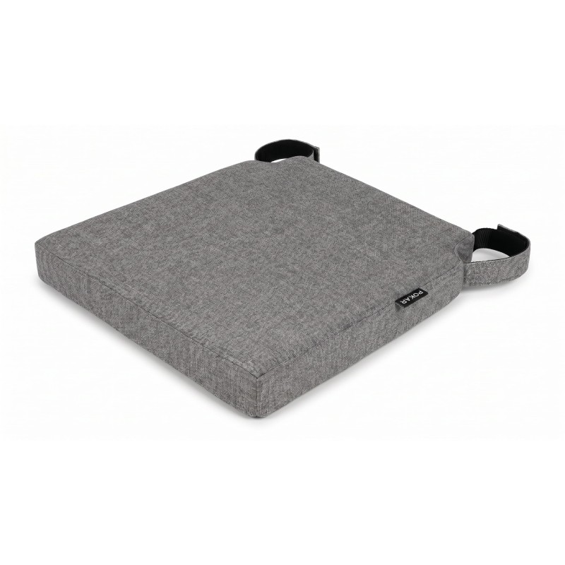 Galette de chaise avec bandes velcro | 41x35x40 cm | Couleur gris Galette de chaise avec bandes velcro | 41x35x40 cm | Couleur gris