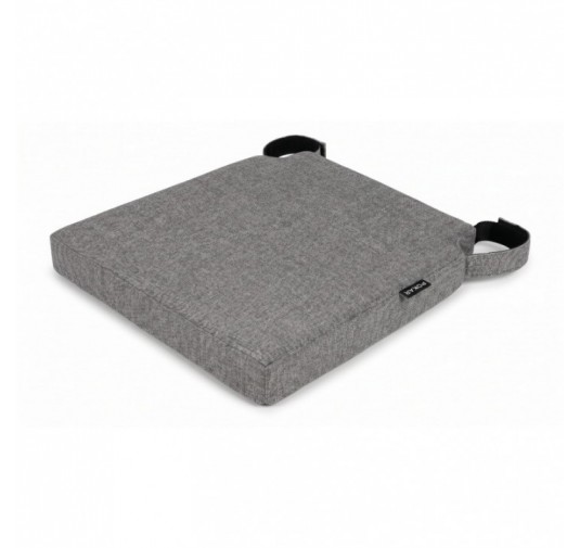Galette de chaise avec bandes velcro | 41x35x40 cm | Couleur gris