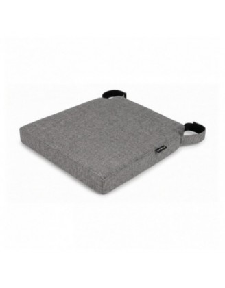 Galette de chaise avec bandes velcro | 41x35x40 cm | Couleur gris