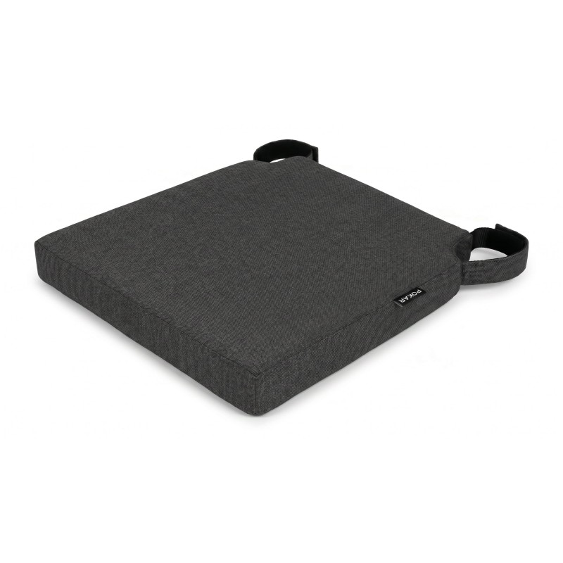 Galette de chaise avec bandes velcro | 41x35x40 cm | Couleur noir Galette de chaise avec bandes velcro | 41x35x40 cm | Couleur noir