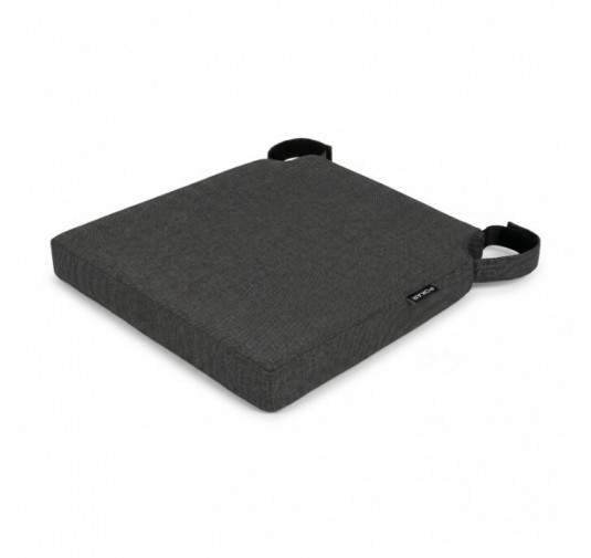 Galette de chaise avec bandes velcro | 41x35x40 cm | Couleur noir