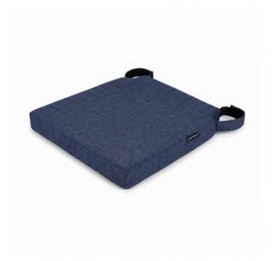 Galette de chaise avec bandes velcro | 41x35x40 cm | Couleur bleu foncé
