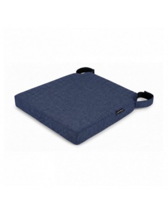 Galette de chaise avec bandes velcro | 41x35x40 cm | Couleur bleu foncé
