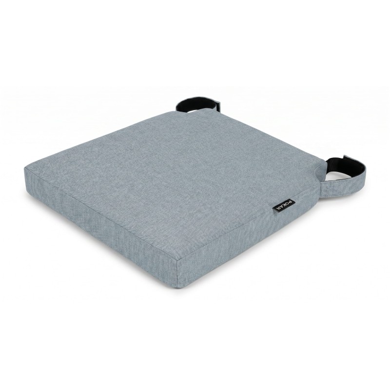 Galette de chaise avec bandes velcro | 41x35x40 cm | Couleur bleu