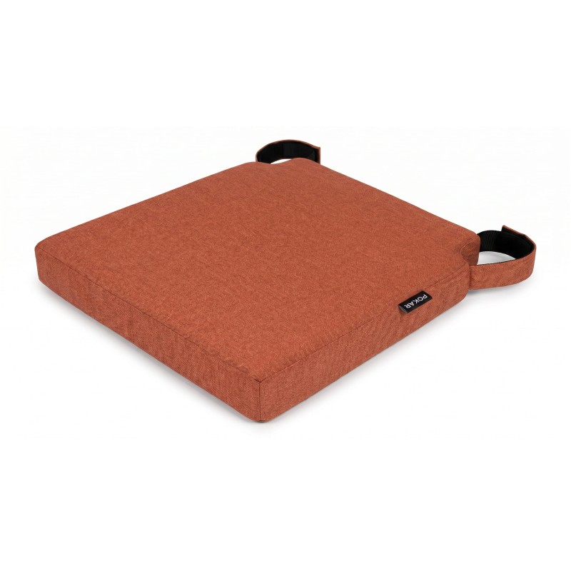Galette de chaise avec bandes velcro | 41x35x40 cm | Couleur orange