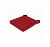 Galette de chaise avec bandes velcro | 41x35x40 cm | Couleur rouge